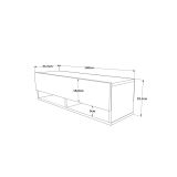 Mueble TV Moderno con 1 Puerta y Estantes en Melamina Color Madera - 100x31.5x29.6cm
