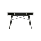 Mesa de Estudio y Trabajo con Cajones, Gris Cemento y Negro, 120x48x76cm, Patas Metálicas - Moderna y Duradera
