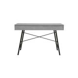 Mesa de Estudio y Trabajo con Cajones, Gris Cemento y Negro, 120x48x76cm, Patas Metálicas - Moderna y Duradera