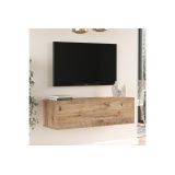 Mueble TV Moderno con Puerta en Melamina Color Madera 100x31.5x29.6cm - Diseño Elegante para Salón.