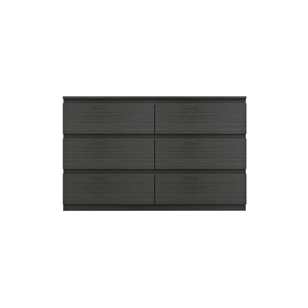 Cómoda de 6 Cajones con Amplio Espacio de Almacenaje - Color Wengue - 120x40x75 cm - Mueble Moderno para Dormitorio.
