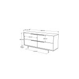 Buffet de Melamina en Color Natural-Negro, 160x44.5x74 cm, Gran Resistencia para un Uso Duradero.