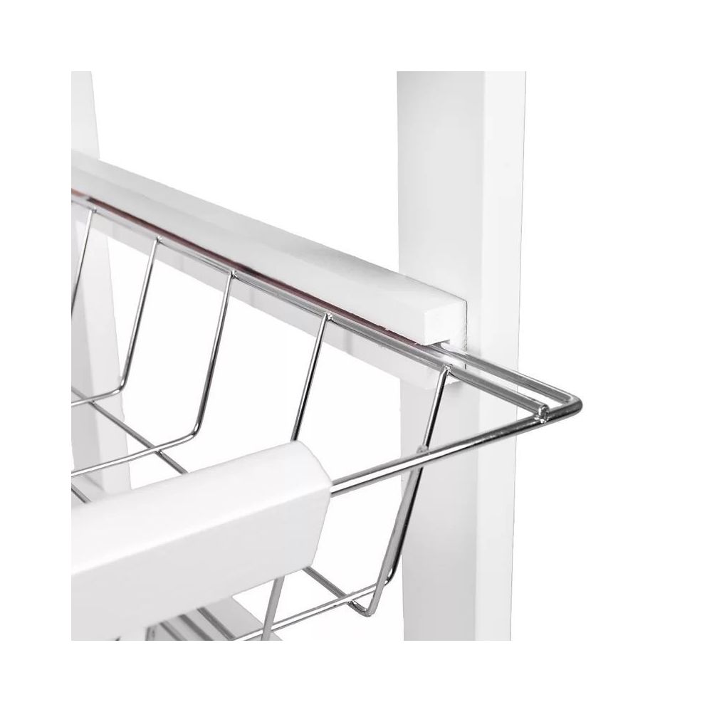 Verdulero Frutero de Cocina 4 Cestas y Cajón 37x37x85 Blanco