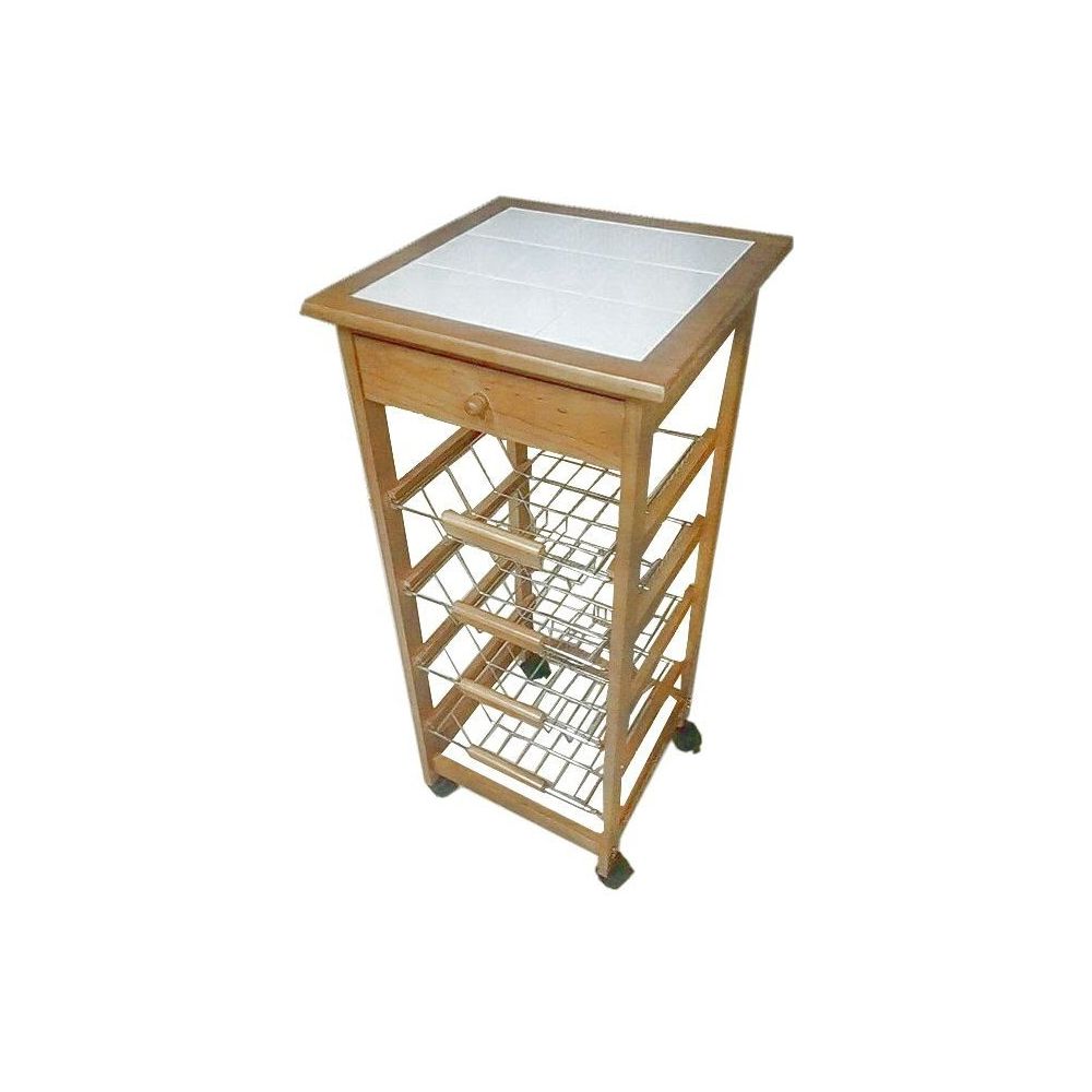 Verdulero Frutero de cocina Oporto 2 color miel 37X37X85