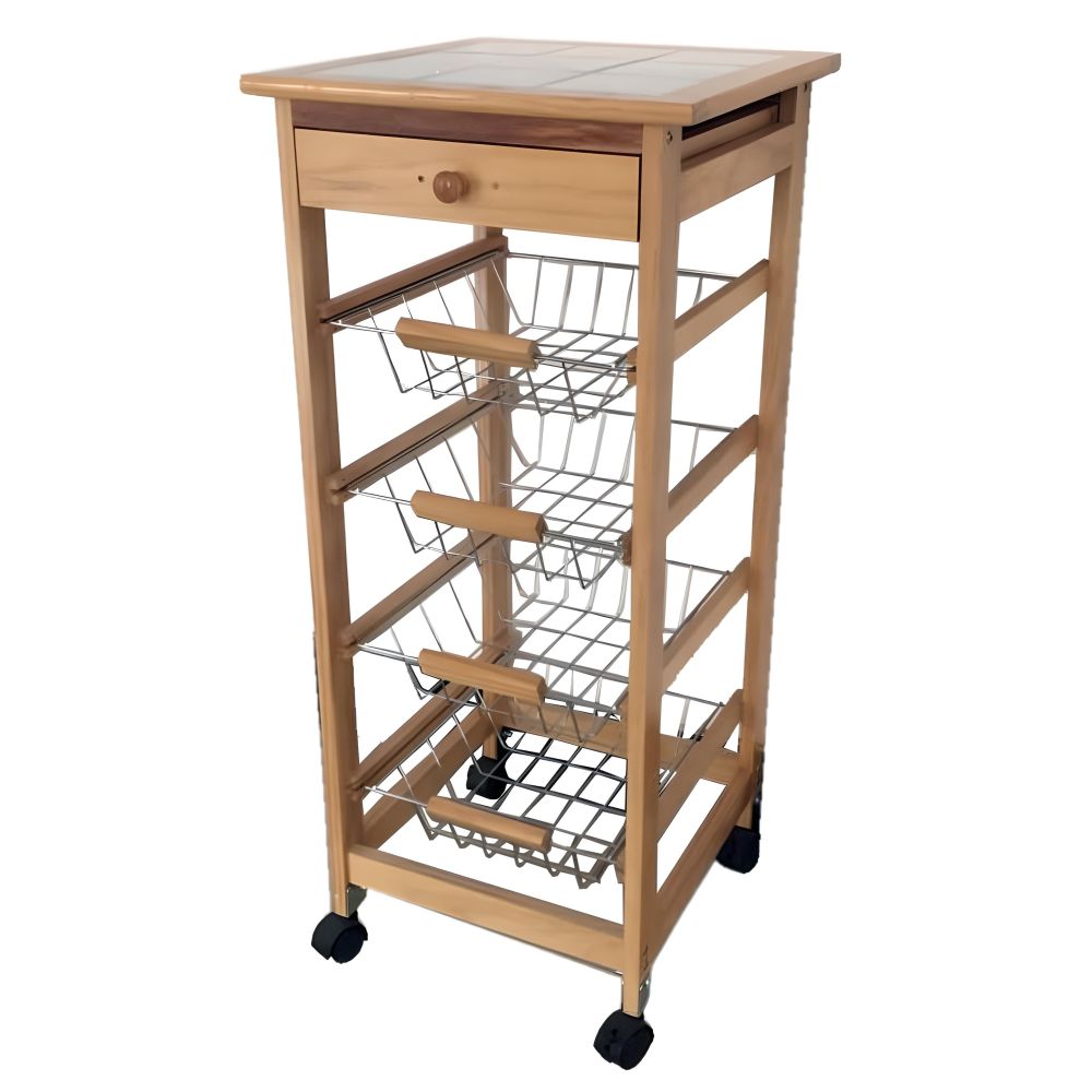 Verdulero Frutero de cocina Oporto 2 color miel 37X37X85