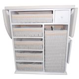 Mueble de Plancha Estoril Blanco 5 Bandejas y Cesto Grande - Organiza tu Ropa