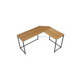 Escritorio de Oficina de Esquina Derecha en Melamina Nogal-Negro, 150x120x75 cm - Diseño Espacioso y Elegante.