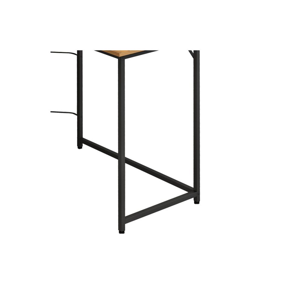 Escritorio de Oficina de Esquina Derecha en Melamina Nogal-Negro, 150x120x75 cm - Diseño Espacioso y Elegante.