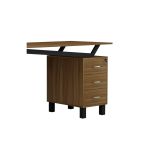 Mesa de Despacho con Cajones, Melamina Nogal - Negro, 140x60x76cm - Organización y Estilo para tu Oficina.