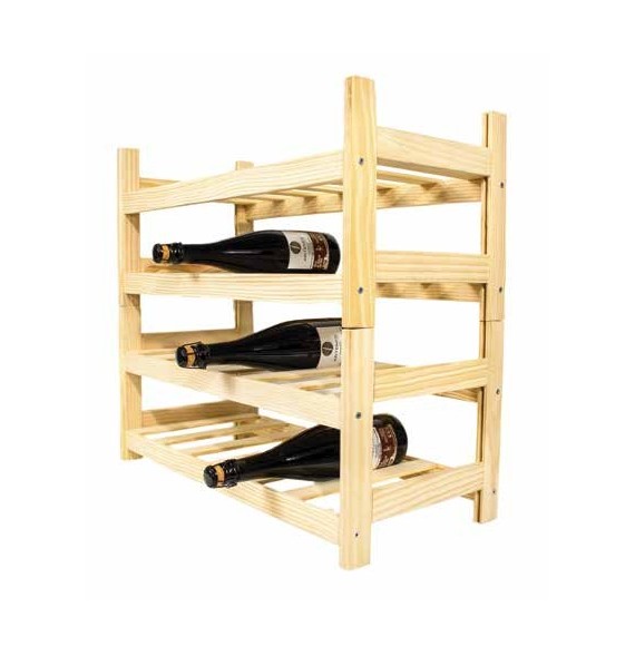 Botellero de madera apilable 24 botellas