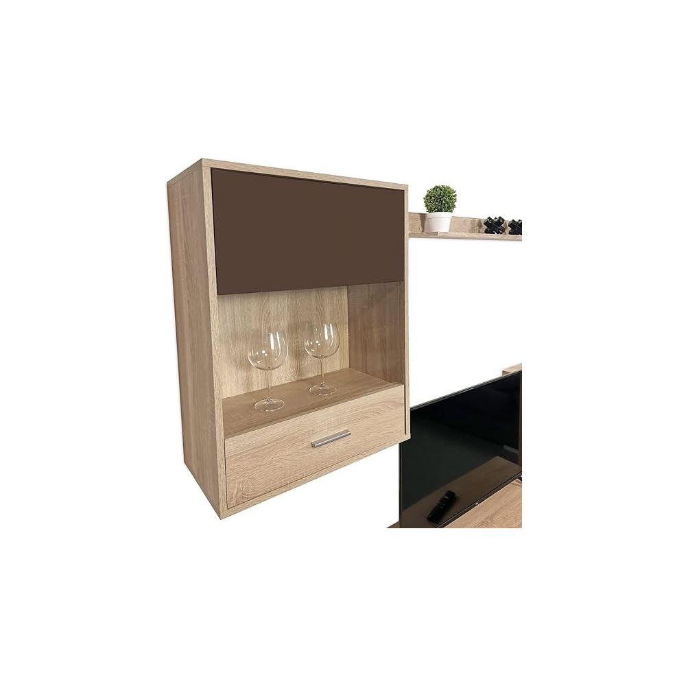 Meyvaser, Conjunto de muebles de salón 220 cm Color cambrian y Chocolate , muebles de salón.