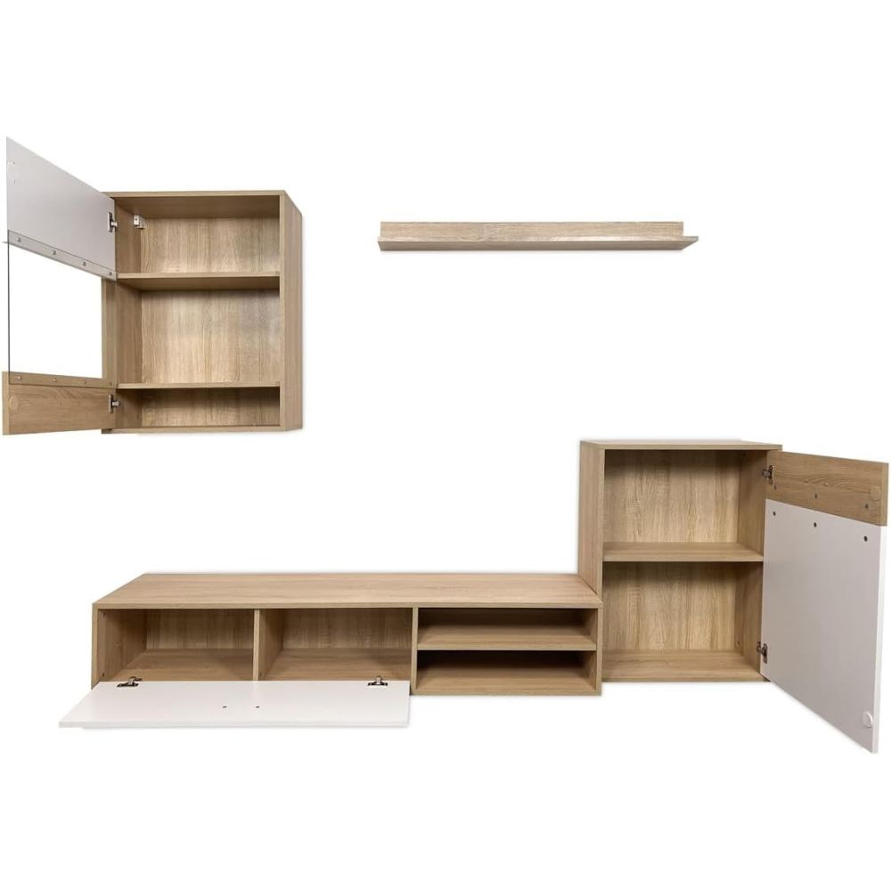 Meyvaser, Conjunto de muebles de salón 220 cm Color cambrian y blanco, muebles de salón.