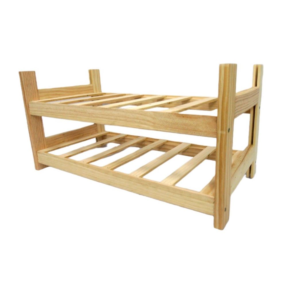 Botellero de Madera de Pino apilable en Color Natural para 12 Botellas y con 2 Niveles de Altura