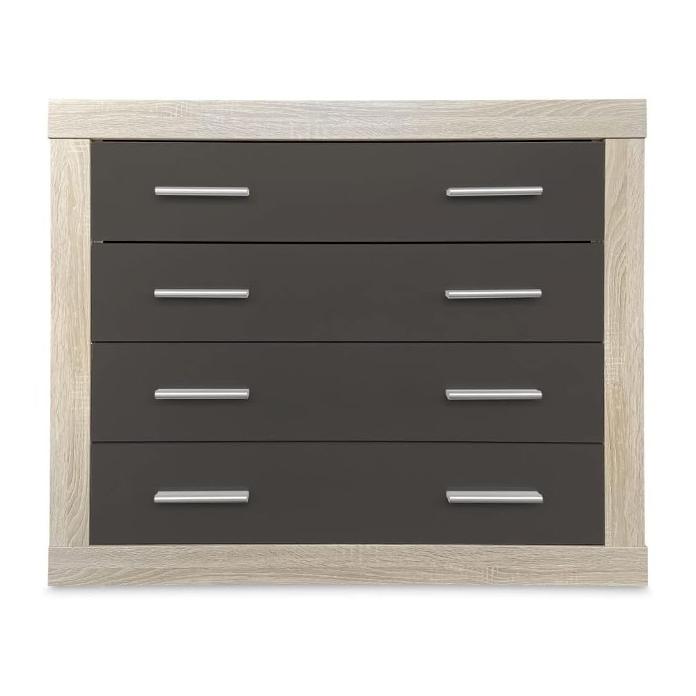 Meyvaser - Cómoda con 4 Cajones, Sinfonier, Color Cambrian y Negro, Medidas: 60 cm (An) x 81.5 cm (Al) x 39.5 cm (Fo)