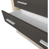 Meyvaser - Cómoda con 4 Cajones, Sinfonier, Color Cambrian y Negro, Medidas: 60 cm (An) x 81.5 cm (Al) x 39.5 cm (Fo)