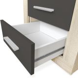 BricoExpo - Pack Cabecero de 160 x 120 cm + 2 Mesitas de Noche | Color Cambria y Grafito (para Cama de 135-140 o 160)