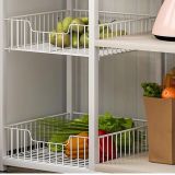 Estanteria de suelo Leena metalica en color blanco-natural 80x30x142cm