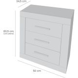 Mesita de Noche, Mesilla de Dormitorio, Color Pino y Gris, Medidas: 50 cm (Lar) x 34,6 cm (Fon) x 60 cm (Al)