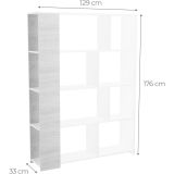 Conjunto de Salón Mueble Completo: Bajo TV, Vitrina, Estantería Decorativa y 2 Estantes - Estilo Roble y Blanco.