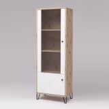 Vitrina Alta | 2 Puertas, Frentes en DM Lacado Blanco Mate | Medidas: 170,2 cm Alto x 40 cm Fondo x 68,4 cm Ancho