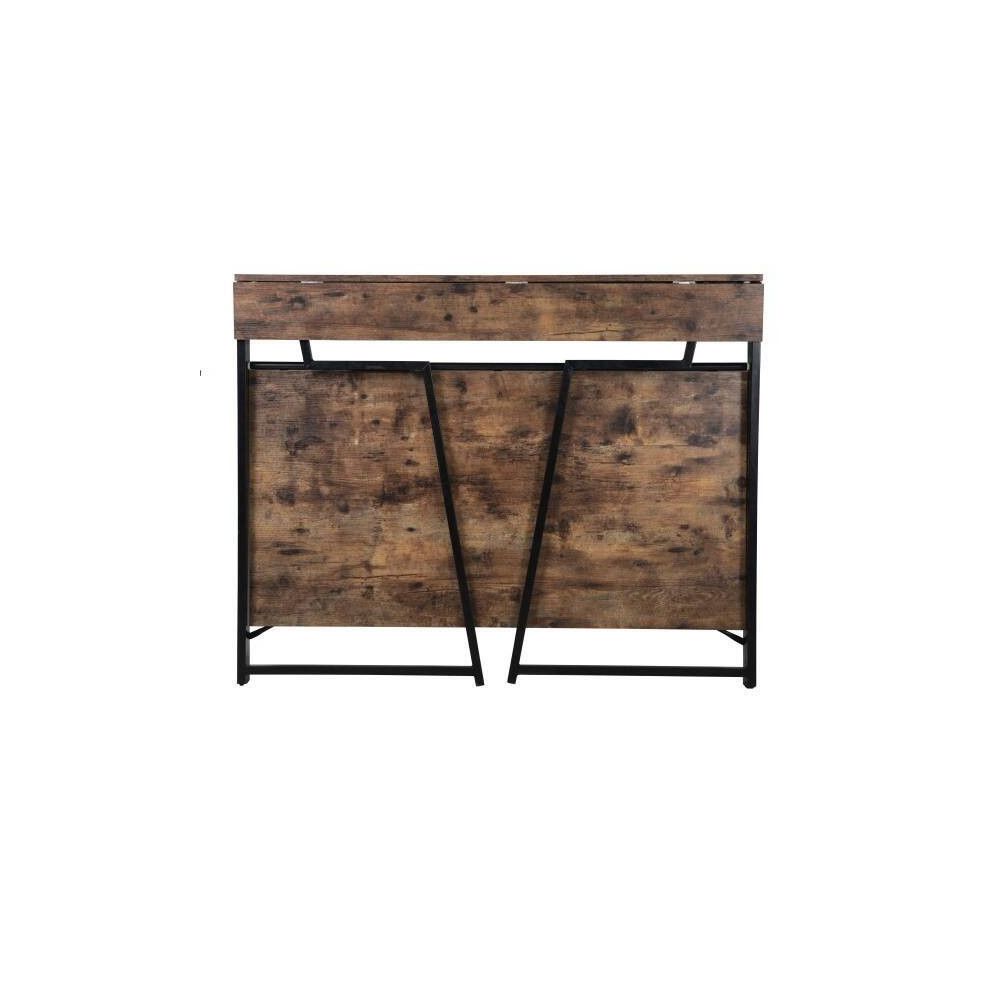 Escritorio Plegable de Doble Altura – Nogal con Estructura Metálica Negra, 120x62x75 cm
