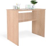 Mesa de Escritorio, Acabada en Cambrian, Mesa para Pc con balda interior, Medidas: 90 cm (Anc) x 49,5 cm (Fon) x 77 cm (Al)