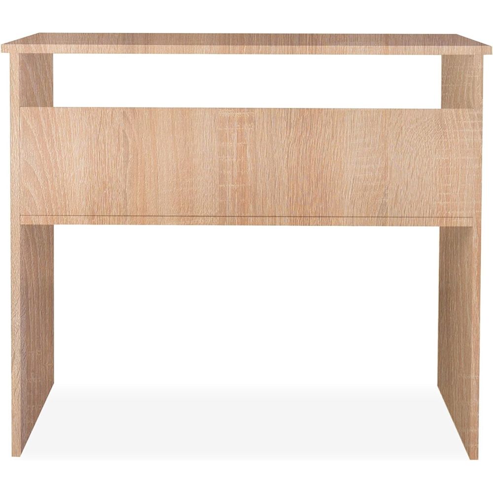Mesa de Escritorio, Acabada en Cambrian, Mesa para Pc con balda interior, Medidas: 90 cm (Anc) x 49,5 cm (Fon) x 77 cm (Al)