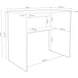 Mesa de Escritorio, Acabada en Cambrian, Mesa para Pc con balda interior, Medidas: 90 cm (Anc) x 49,5 cm (Fon) x 77 cm (Al)