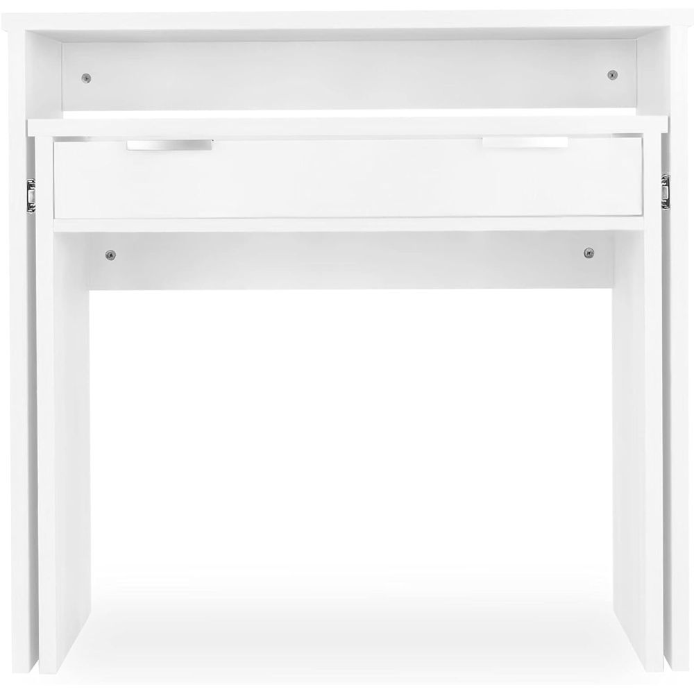 Mesa Escritorio Extensible, Consola Extensible,Color Blanco, Medidas: 90 cm (Largo) x 33-63,4 cm (Ancho) x 87,5 cm (Alto)