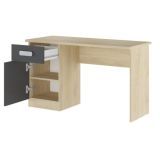 Mesa de Estudio, Escritorio con 2 Cajones, Mesa de Ordenador, Acabado en Color Blanco y Cambrian 70.8 x 120 x 49.8 cm