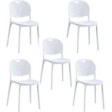 Conjunto Mesa y Sillas Comedor/Cocina: Mesa madera y Patas Metálicas Blancas (76x100x70 Cm) + 5 Sillas (80x40x55 Cm )