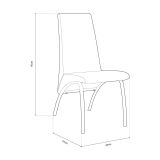 Pack 2 Sillas de Comedor, Sillas para Salón, Acabado en Tejido Beige, Medidas: 44 cm (Ancho) x 61 cm (Largo) x 95 cm (Alto)