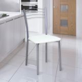 Pack de 4 Sillas Modernas para Cocina y Comedor – Metálicas Gris y Blanco, Dimensiones: 40 x 41 x 85 cm.