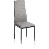 Pack de 6 Sillas Tapizadas para Comedor/Salón – Marengo y Patas Negras en Aluminio, Dimensiones: 40 cm x 42 cm x 96 Cm