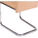 Pack de 4 Sillas Tapizadas para Salón– Acabado Color Beig con Patas Cromadas de Aluminio, Medidas: 42,5 cm x 52 cm x 99 cm