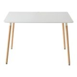 Juego de Comedor Estilo Nórdico: Mesa 100 cm + 4 Sillas Blancas 48 cm x 54 cm x 84 cm – Ideal para Decorar tu Hogar o Café