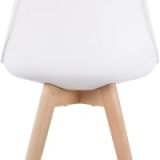 Juego de Comedor Estilo Nórdico: Mesa 100 cm + 4 Sillas Blancas 48 cm x 54 cm x 84 cm – Ideal para Decorar tu Hogar o Café