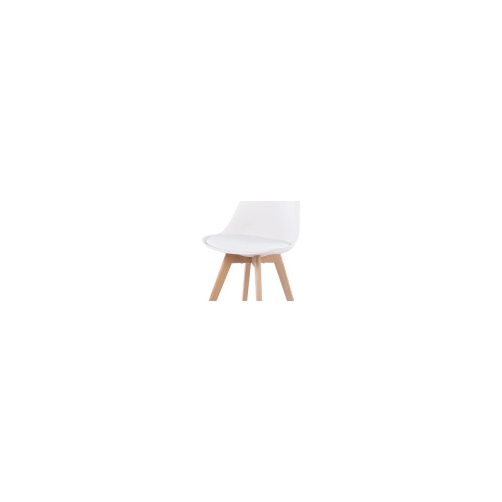 Juego de Comedor Estilo Nórdico: Mesa 100 cm + 4 Sillas Blancas 48 cm x 54 cm x 84 cm – Ideal para Decorar tu Hogar o Café