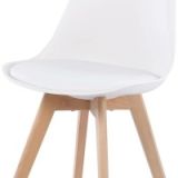 Juego de Comedor Estilo Nórdico: Mesa 100 cm + 4 Sillas Blancas 48 cm x 54 cm x 84 cm – Ideal para Decorar tu Hogar o Café