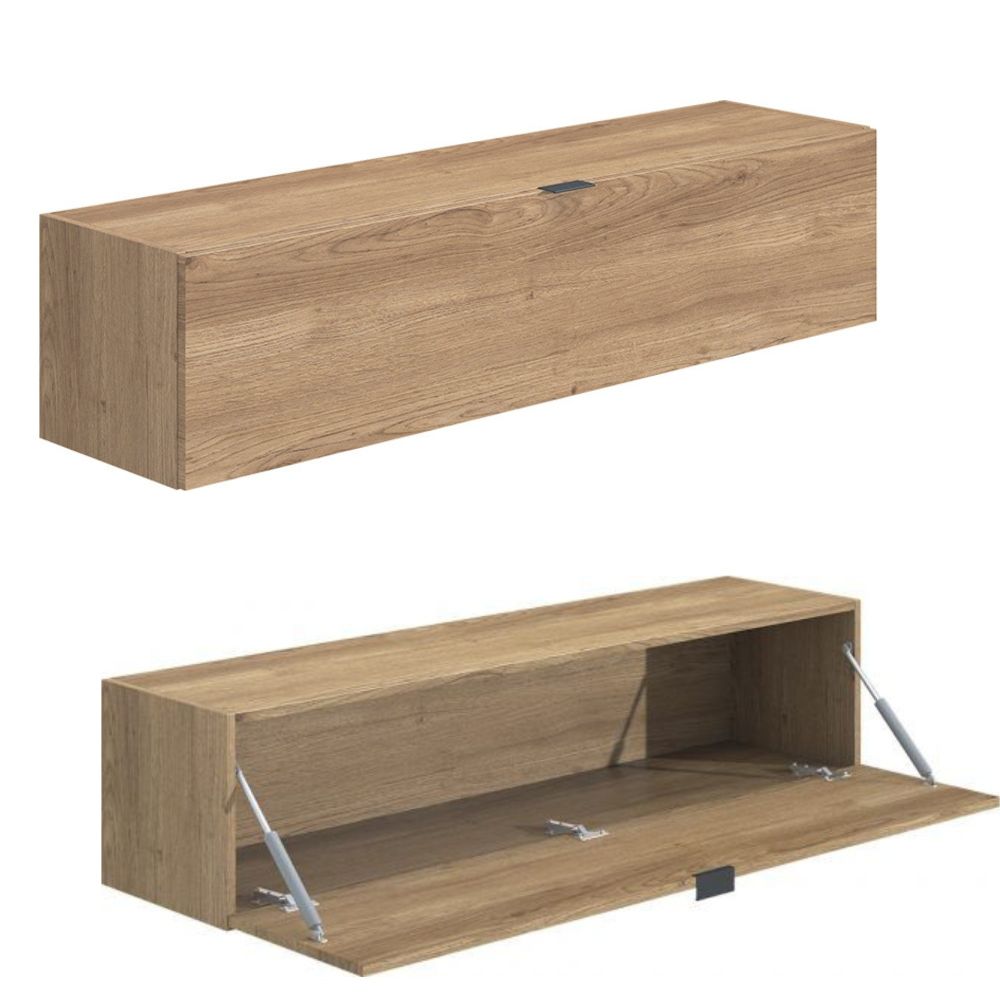 Meyvaser Mueble de salón y TV Conjunto muebles de salón apilable 196 Cm Ancho Color Madera y Blanco