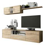 Meyvaser Mueble de salón y TV Composición para salón 200 cm Color Cambrian y Gran Espacio de Almacenamiento