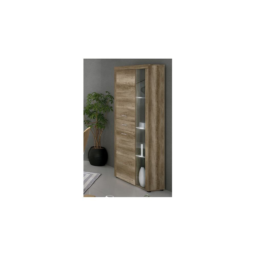 Mueble de Comedor, Color Cañón, Medidas: 230 cm (Anc) x 212 cm (Al) x 41,4 cm (Fon) + Mesa Centro Elevable 45,2x100x50