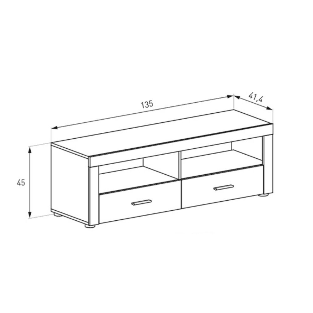 Mueble de Comedor, Mueble Salón, Acabado en Color Cañón, Medidas: 235 cm (Ancho) x 177 cm (Alto) x 41,4 cm (Fondo)