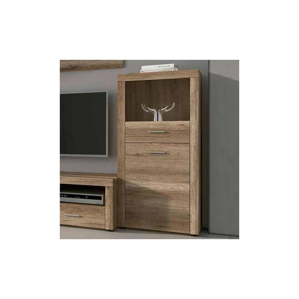 Mueble de Comedor, Mueble Salón, Acabado en Color Cañón, Medidas: 201 cm (Ancho) x 135 cm (Alto) x 41,4 cm (Fondo)