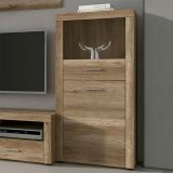 Mueble de Comedor, Mueble Salón, Acabado en Color Cañón, Medidas: 201 cm (Ancho) x 135 cm (Alto) x 41,4 cm (Fondo)