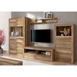 Mueble de Comedor, Mueble Salón, Acabado en Color Cañón, Medidas: 301 cm (Ancho) x 177 cm (Alto) x 41,4 cm (Fondo)