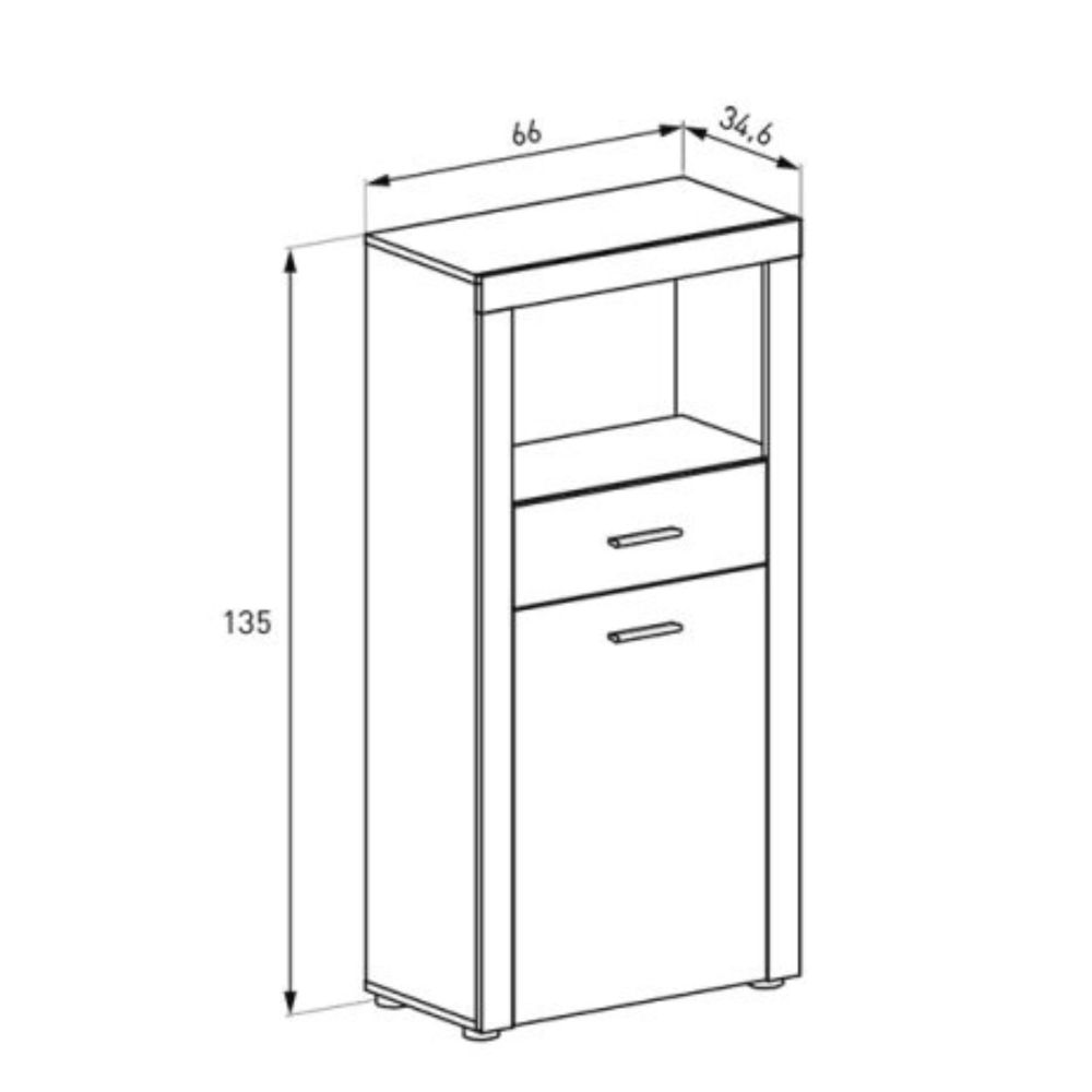 Mueble de Comedor, Mueble Salón, Acabado en Color Cañón, Medidas: 301 cm (Ancho) x 177 cm (Alto) x 41,4 cm (Fondo)