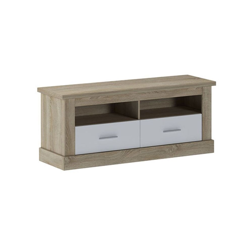 Mueble de Comedor, Mueble Salón, Acabado en Blanco y Cambria, Medidas: 326 cm (Ancho) x 174,7 cm (Alto) x 41,8 cm (Fondo)