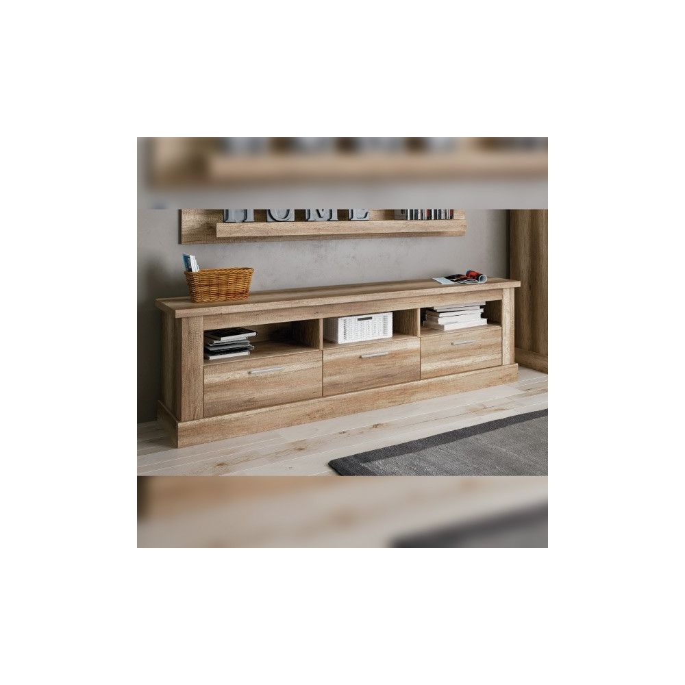 Mueble de Comedor, Mueble Salón, Acabado en Color Cañón, Medidas: 276 cm (Ancho) x 201,6 cm (Alto) x 41,8 cm (Fondo)