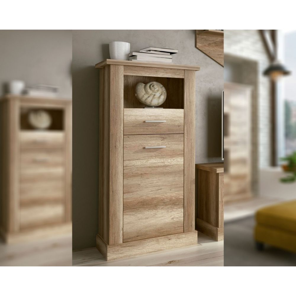 Mueble de Comedor, Mueble Salón, Acabado en Color Cañón, Medidas: 297 cm (Ancho) x 201,6 cm (Alto) x 41,8 cm (Fondo)